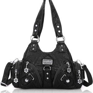 Purses for Women Small Hobo Shoulder Bags Vagen Leather Multi-Pocket Tote Bag wi